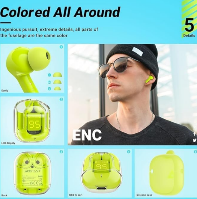 EXCLUSIVE 60% EAD OFFER โ EARLY ACCESS DISCOUNT! 
Brand: Generic
S.I Enterprises Air31 Earbuds Wireless Crystal Transparent Bluetooth 5.3 Air 31 Ear Buds Wireless Headset Transparent Charging Case Heavy B