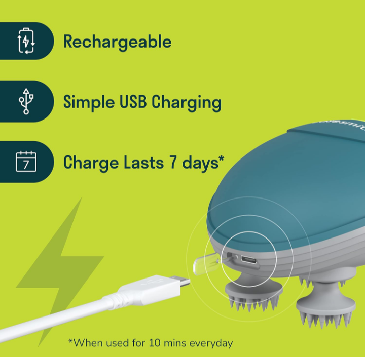 Electric Head Massager | Type-C Charging | Portable Scalp Massager for Hair Growth, Relaxation & Stress Relief | 3 Smart Modes