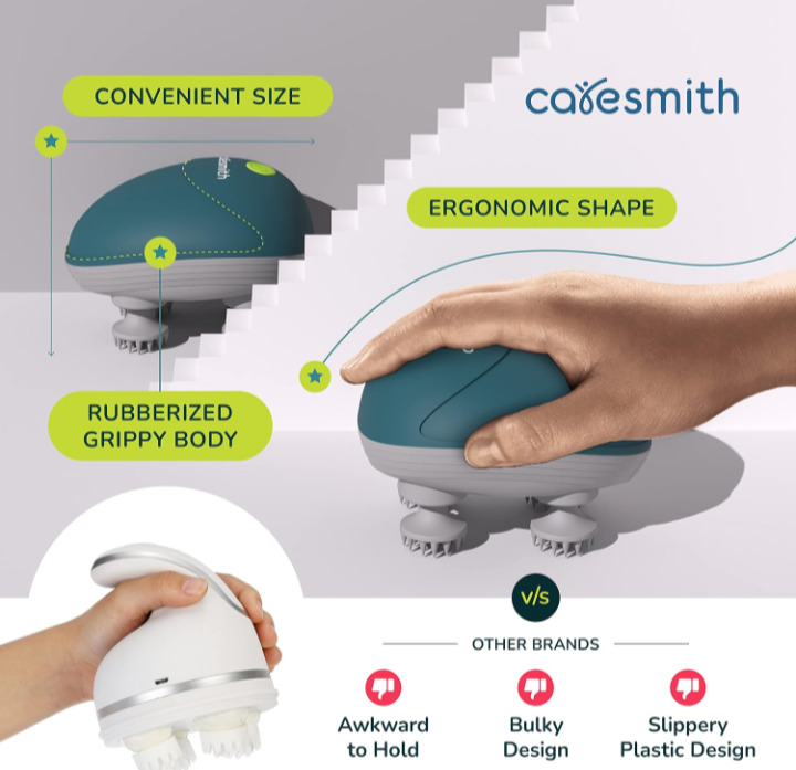 Electric Head Massager | Type-C Charging | Portable Scalp Massager for Hair Growth, Relaxation & Stress Relief | 3 Smart Modes